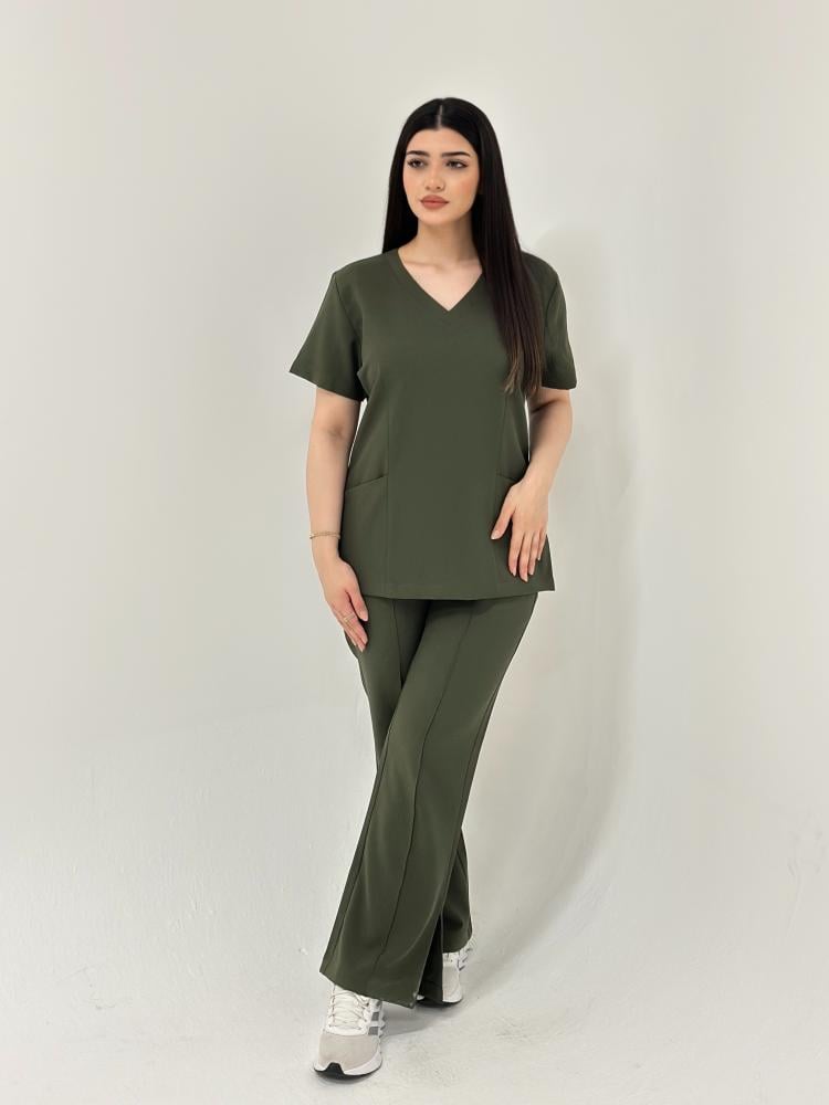 سكراب طبي لون زيتي Olive Green - موديل رقم ٢ - الصورة 7